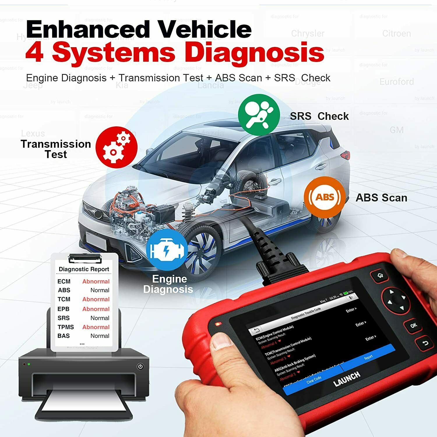 Launch X431 CRP129X OBD2 Scanner Engine ABS SRS AT Diagnostic Tool