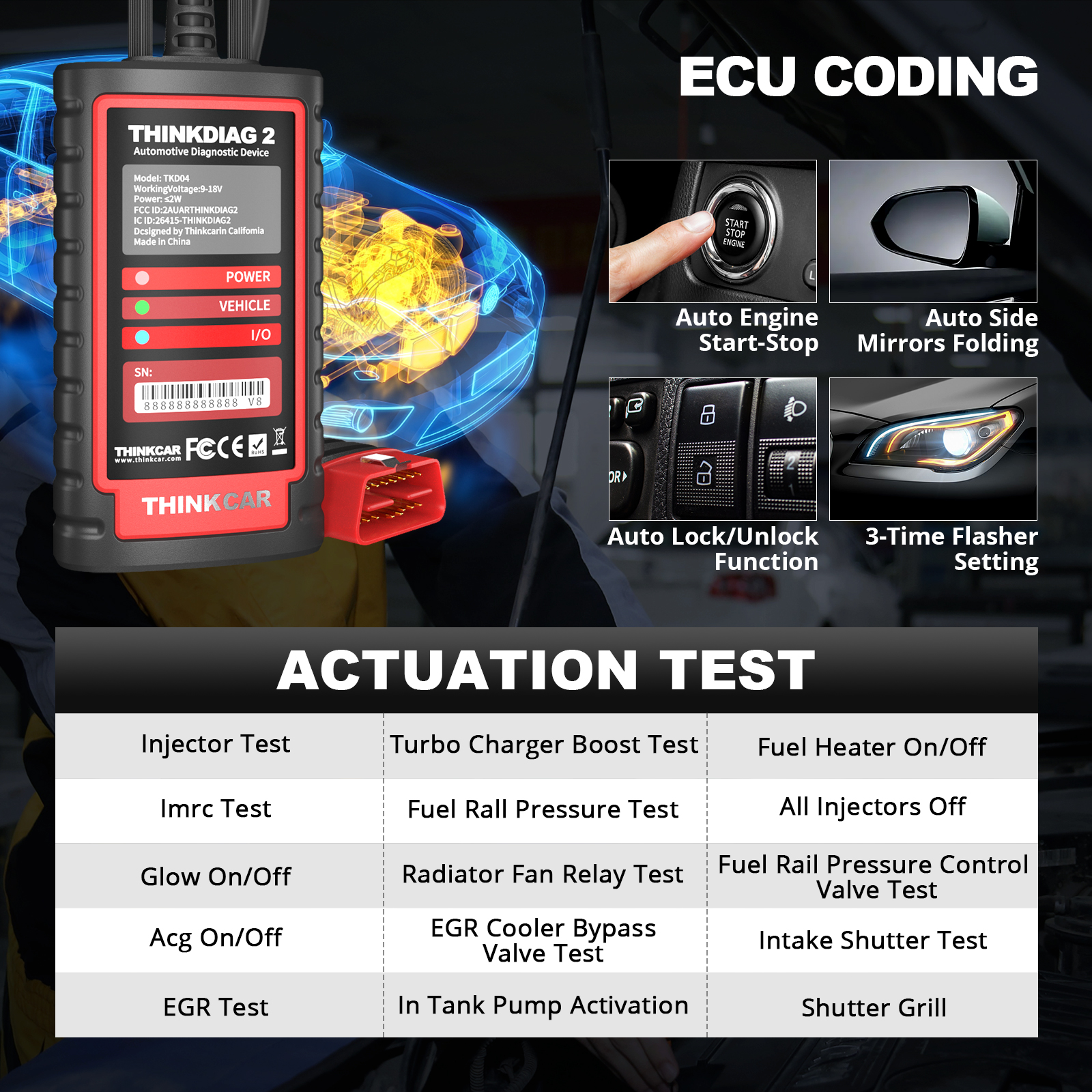 THINKCAR Thinkdiag Full System OBD2 Diagnostic Tool with All Brands License  Free Update for 1 Year