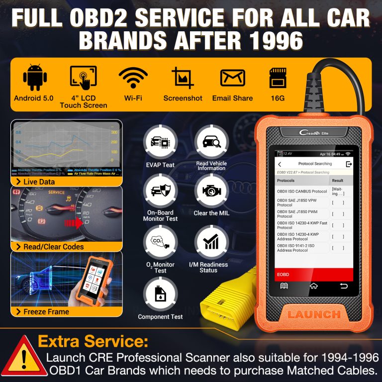 LAUNCH X431 Creader Elite For Audi Professional Full System Diagnostic ...