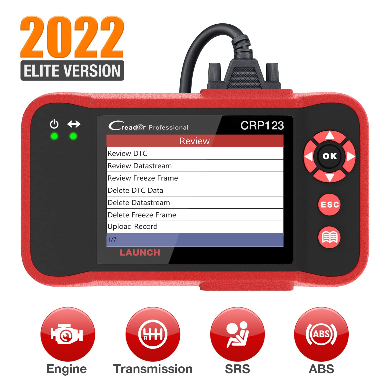 Launch CRP123 4 System Automotive Diagnostic Tool for Engine/ ABS/ SRS/ Transmission Same as Creader VII+