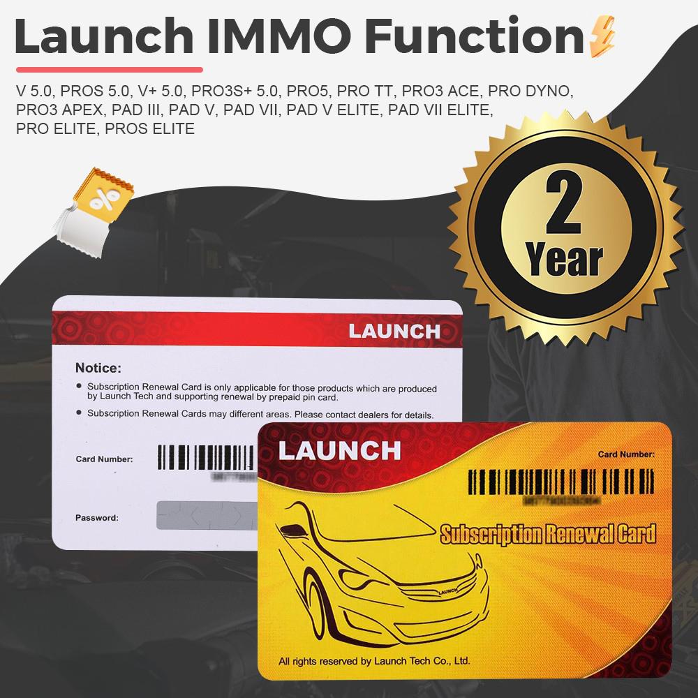 Launch IMMO Function Authorization for LAUNCH X-431 PAD VII Elite/ PRO5 with 2 Years Update Time